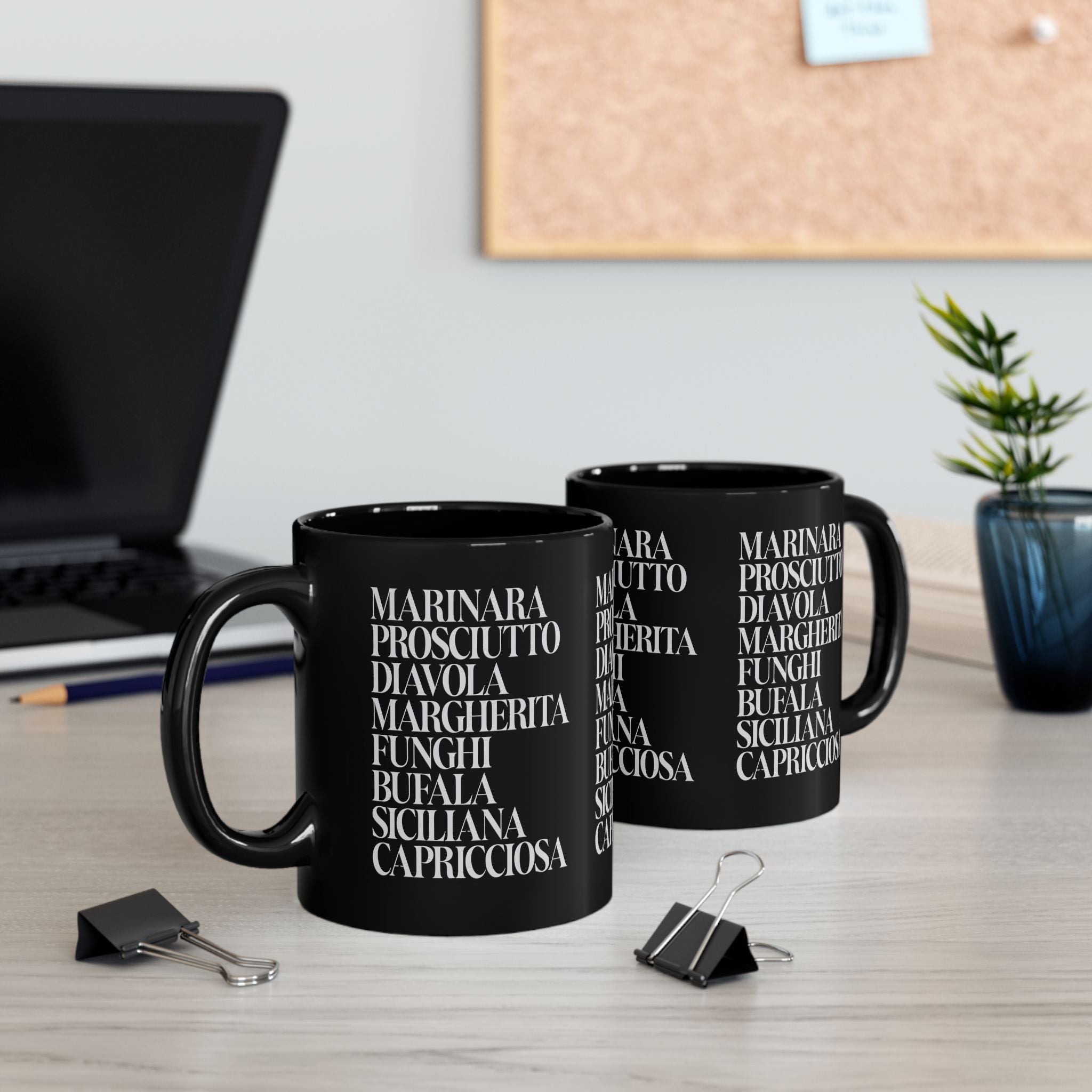 Italian Pizza Menu Ingredient 11oz Coffee Mug | Minimalist Pizza Lover Coffee Cup