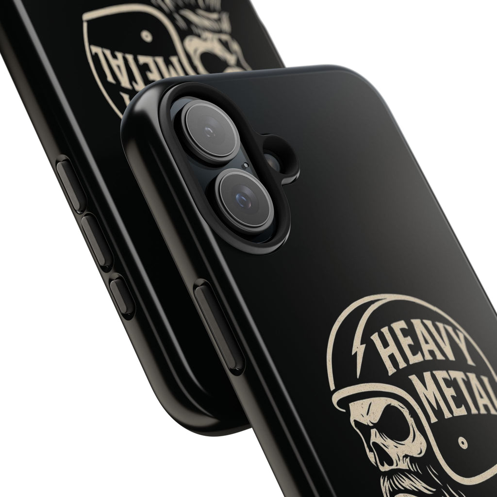 Heavy Metal Skull Tough Phone Case | Biker Helmet Skull Graphic Phone Case