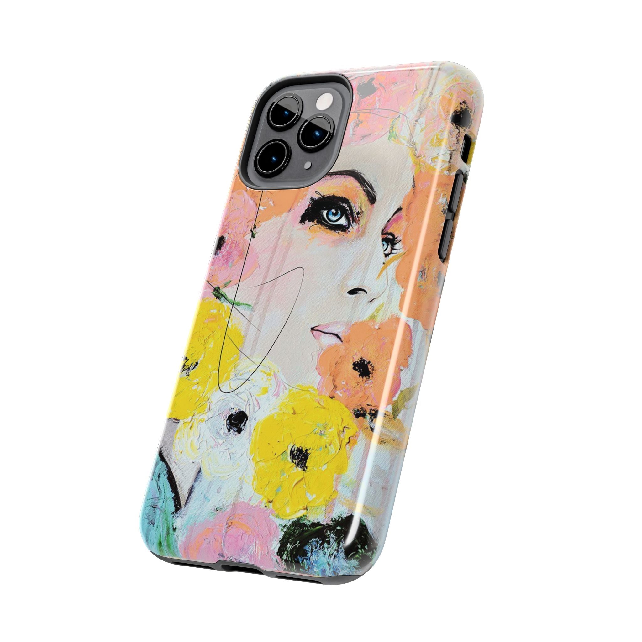 Vogue Inspired Floral Portrait Tough Phone Case | Feminine Fashion Art Phone Case