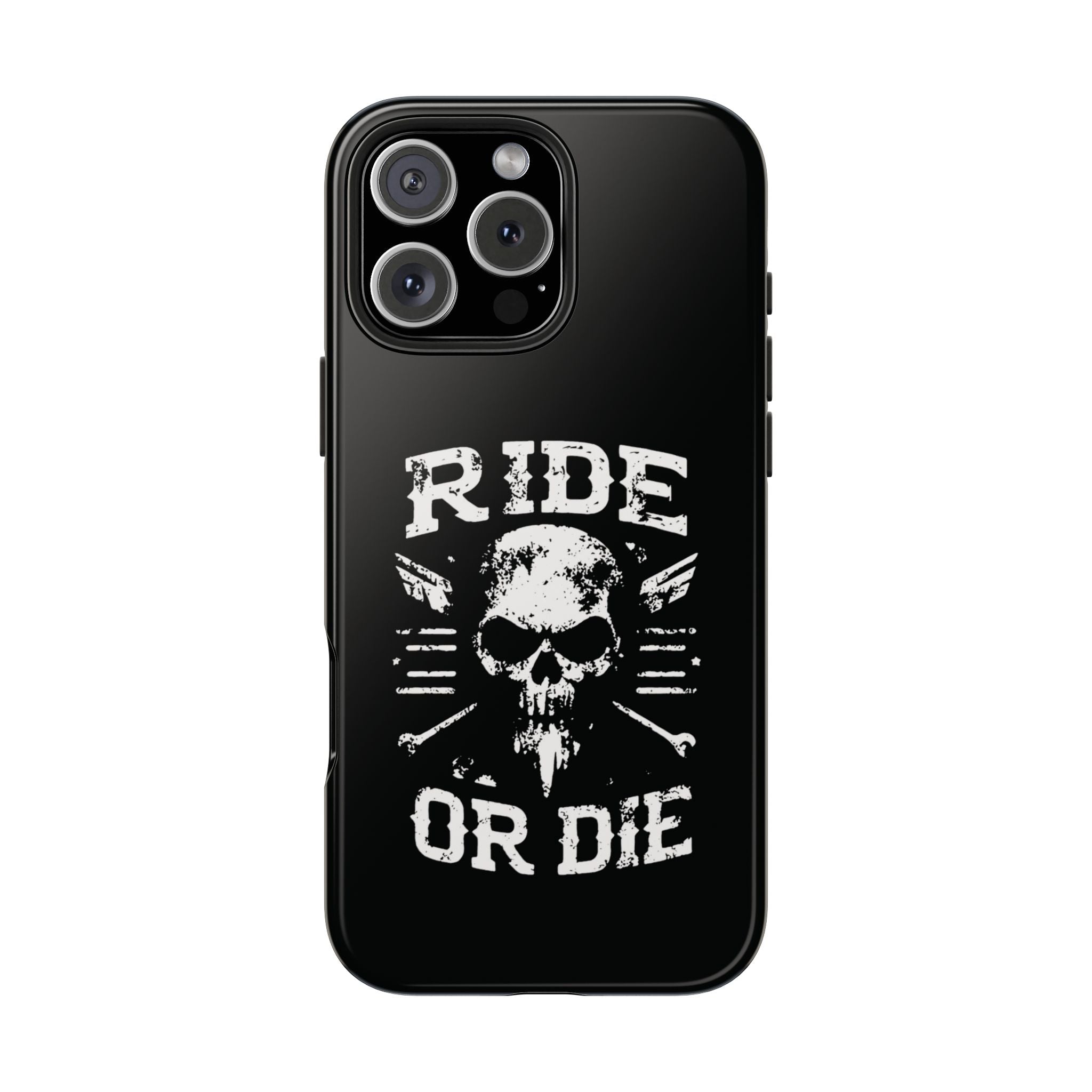 Ride or Die Skull Tough Phone Case | Biker Skull Graphic Phone Case