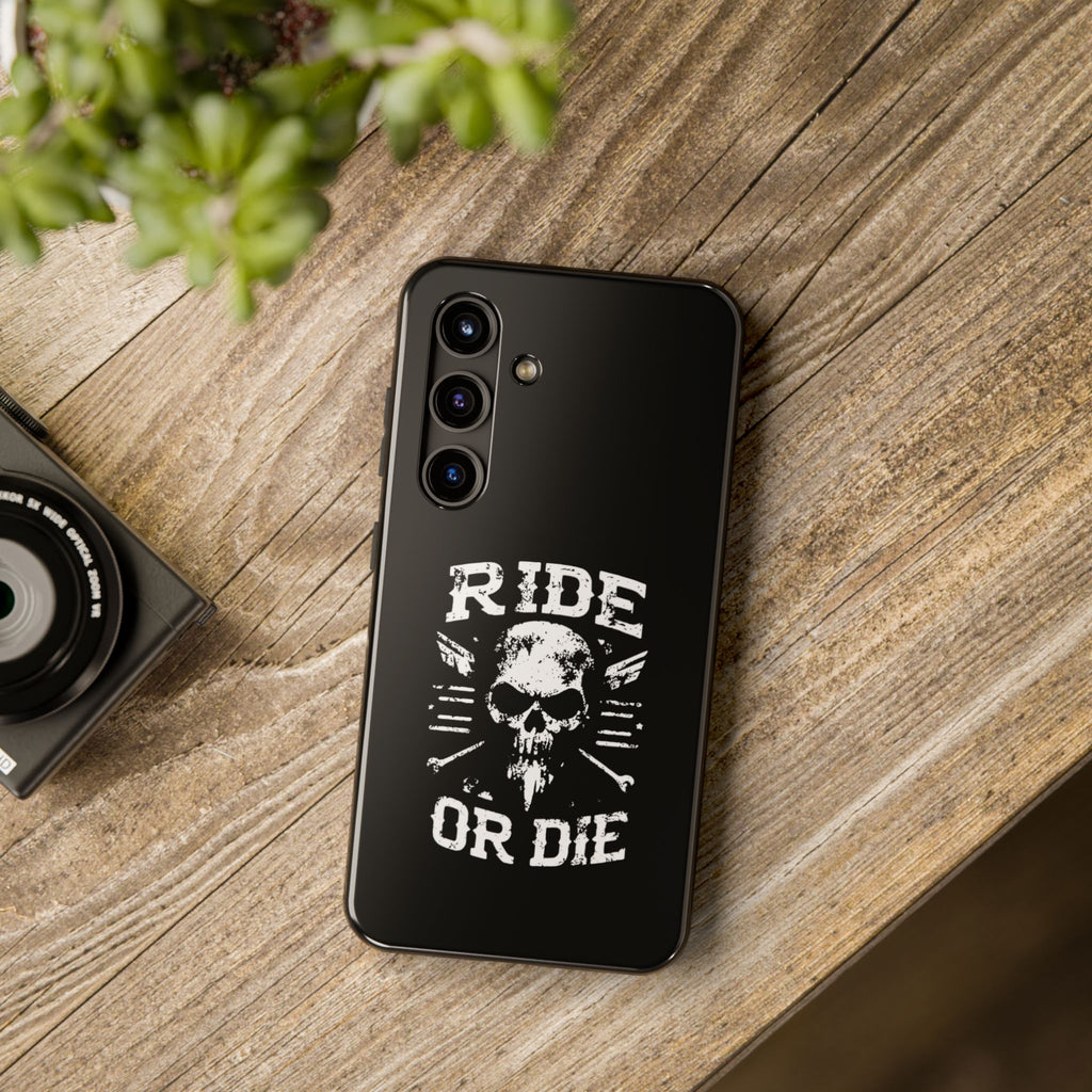 Ride or Die Skull Tough Phone Case | Biker Skull Graphic Phone Case