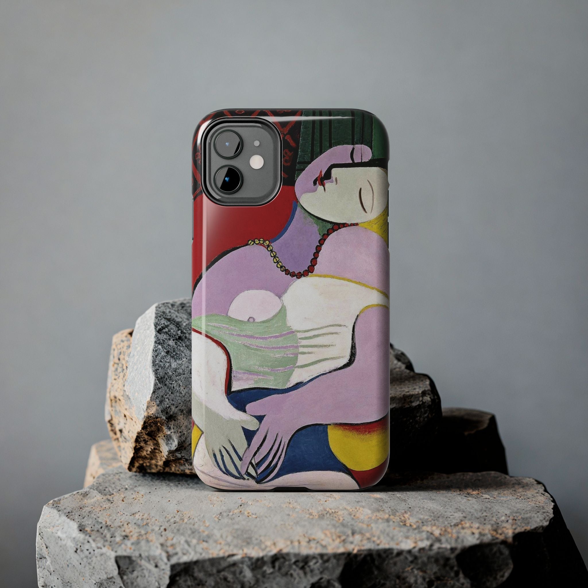 Picasso-Inspired Abstract Woman Tough Phone Case | Cubist Sleeping Woman Art Phone Case