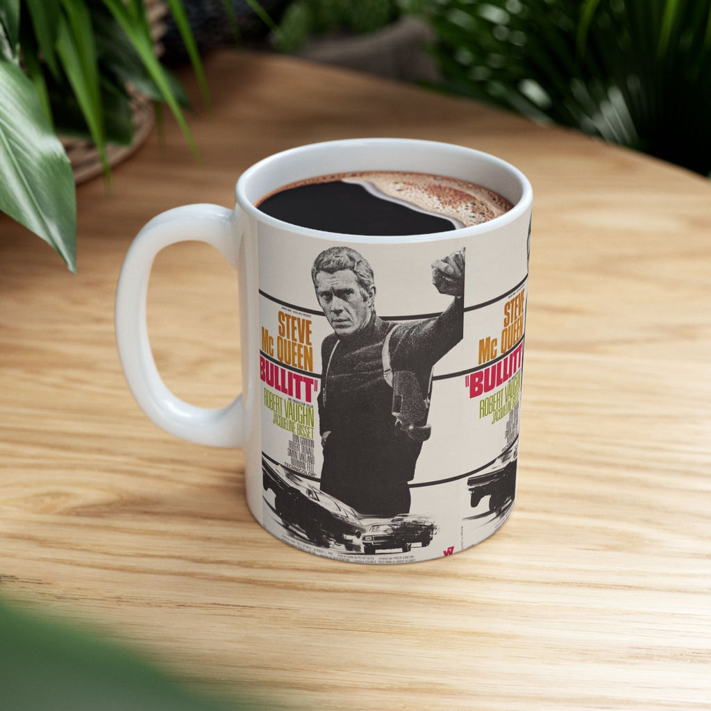 Steve McQueen iconic Bullitt movie 11oz Coffee Mug | Action Movie Gift Retro Cinema Mug