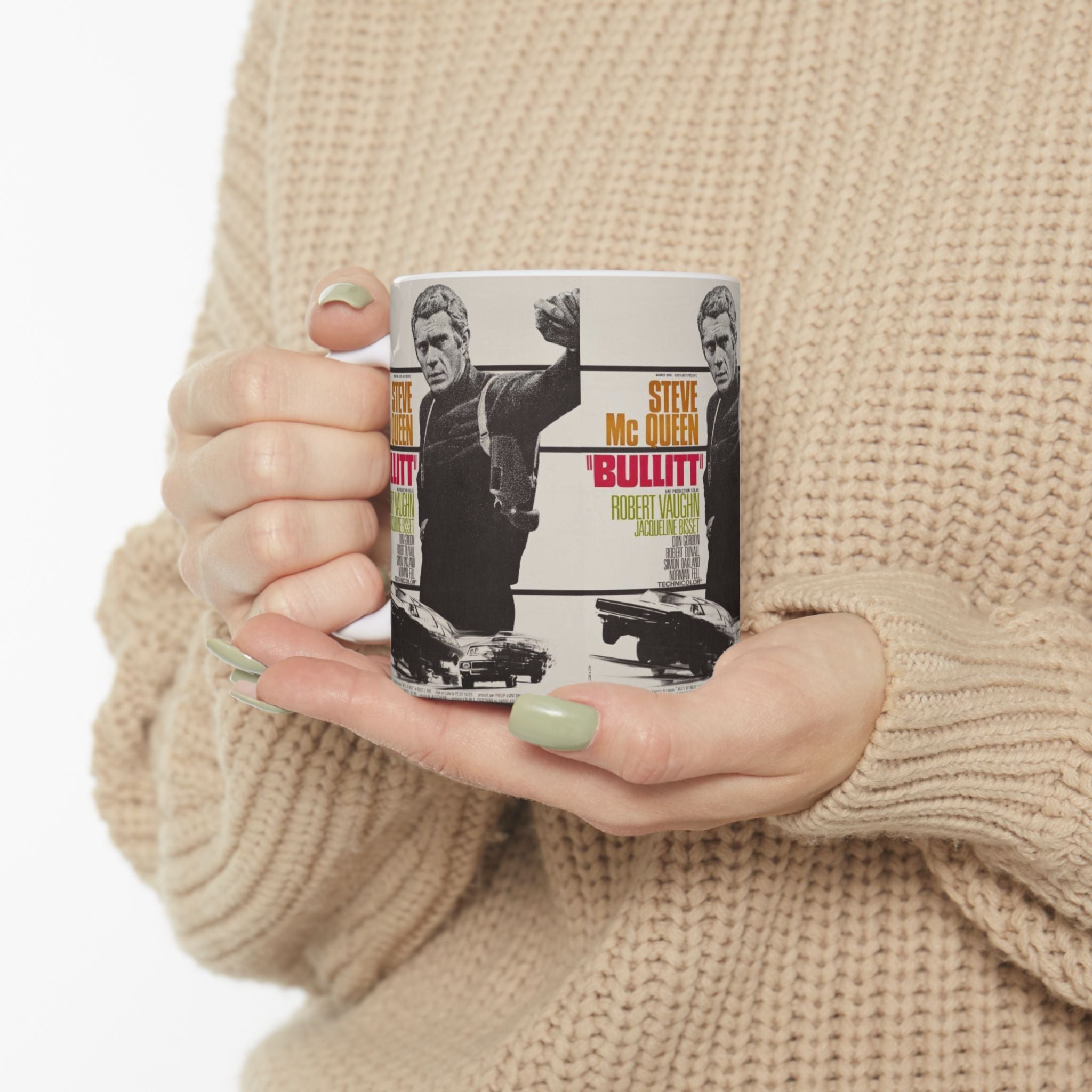 Steve McQueen iconic Bullitt movie 11oz Coffee Mug | Action Movie Gift Retro Cinema Mug