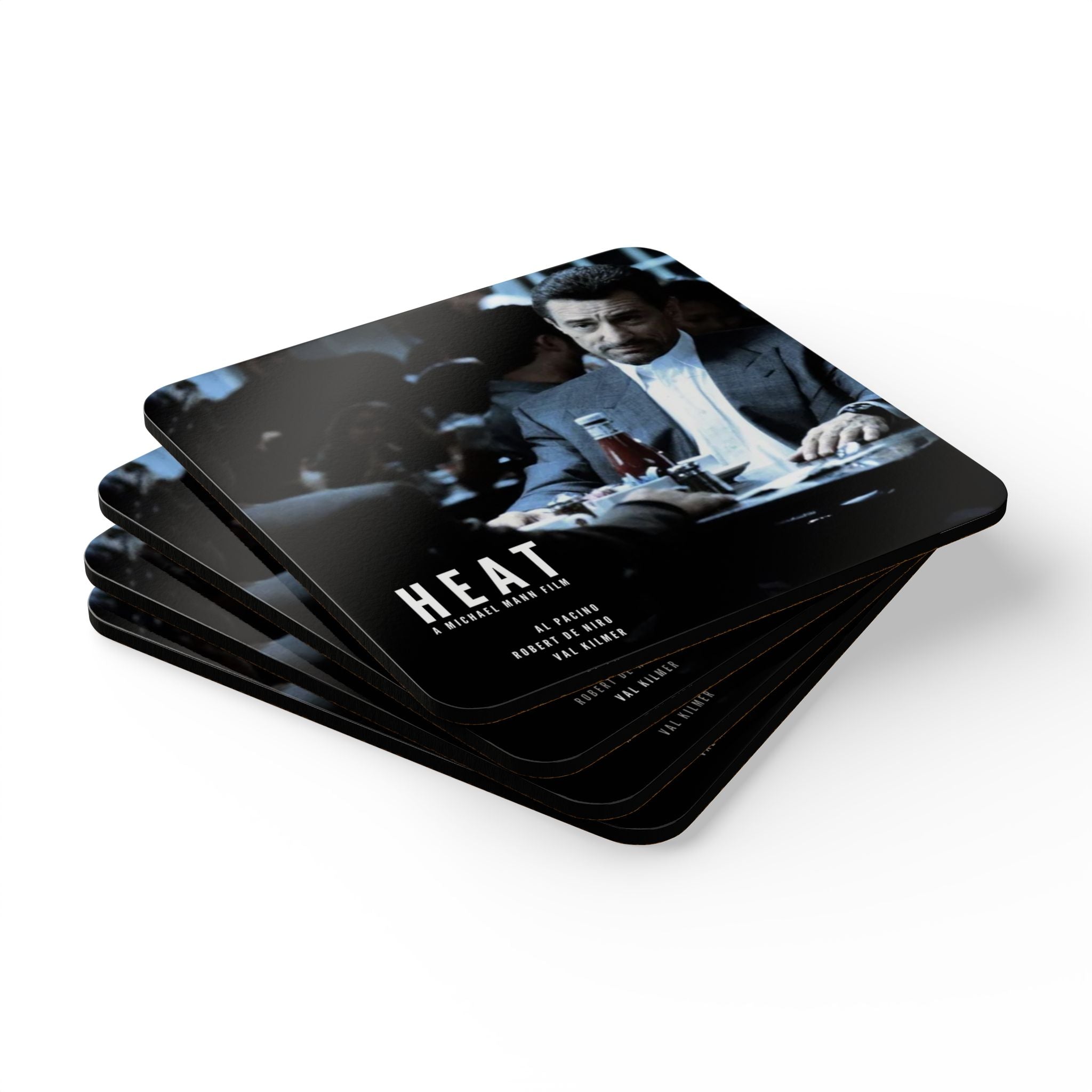 Heat Movie Collectable Coaster Set With Robert DeNiro on the covert (4 Pieces)