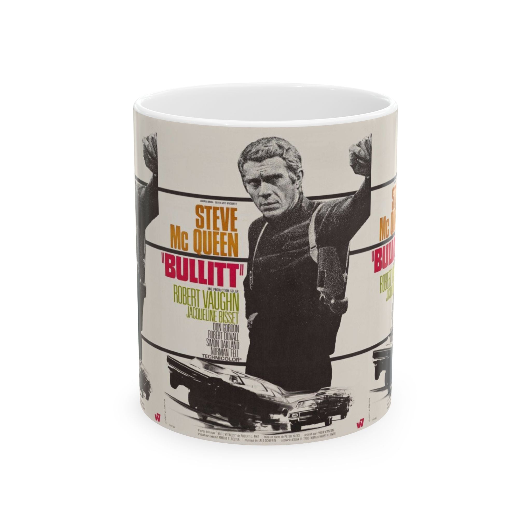 Steve McQueen iconic Bullitt movie 11oz Coffee Mug | Action Movie Gift Retro Cinema Mug