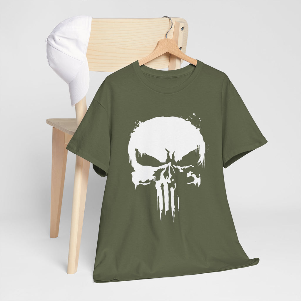 Unisex Punisher Inspired T-Shirt With Distressed Skull Custom Graphic (3 Colors)