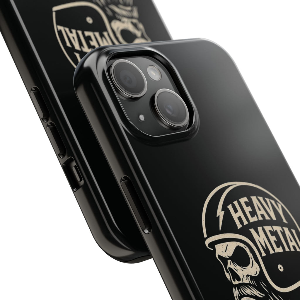 Heavy Metal Skull Tough Phone Case | Biker Helmet Skull Graphic Phone Case