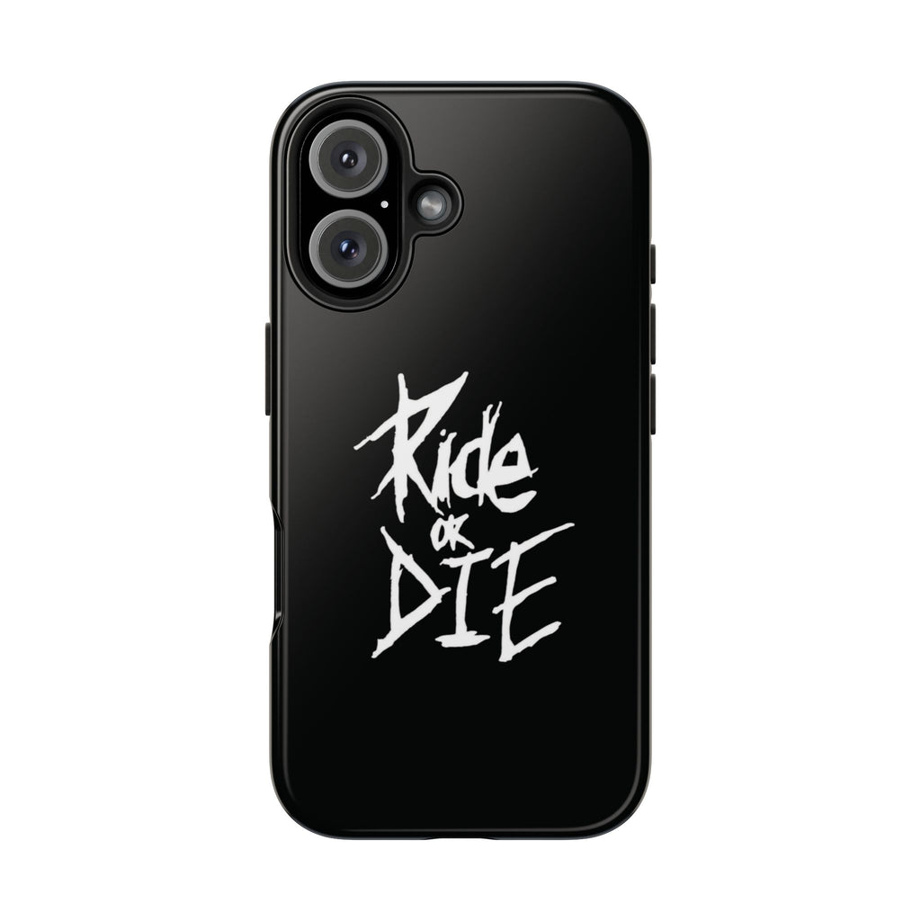 Ride or Die Skull Tough Phone Case | Edgy Script Biker Style Phone Case