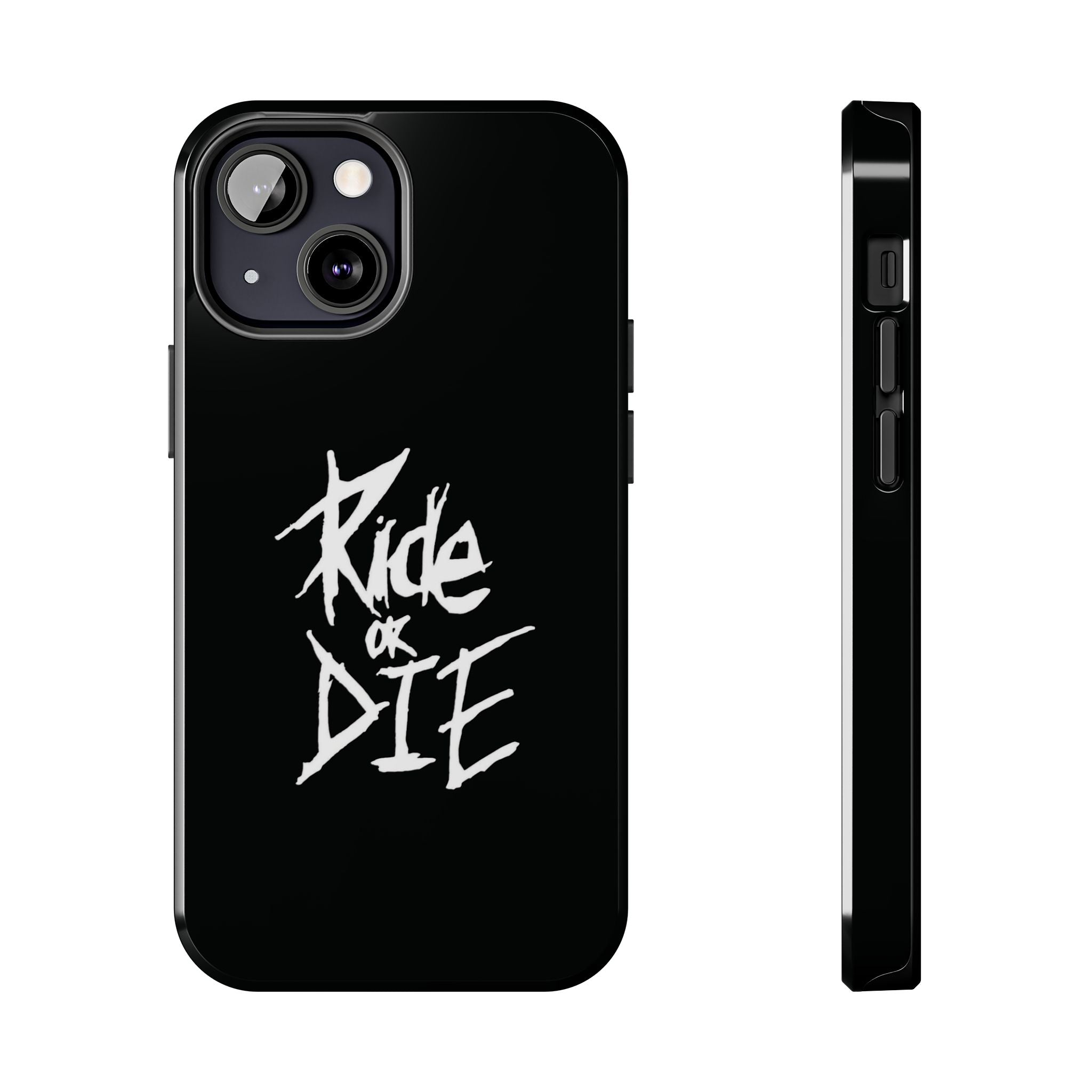 Ride or Die Skull Tough Phone Case | Edgy Script Biker Style Phone Case
