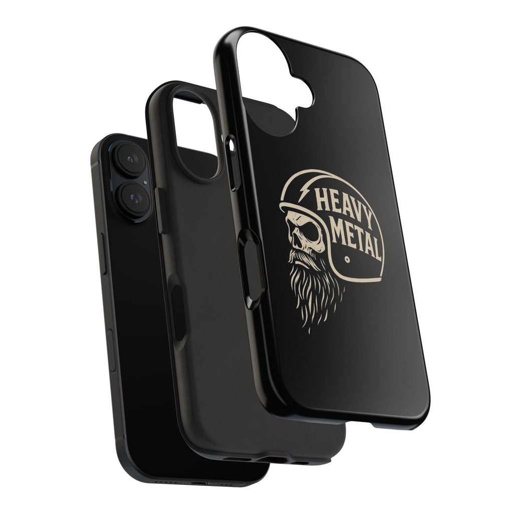 Heavy Metal Skull Tough Phone Case | Biker Helmet Skull Graphic Phone Case