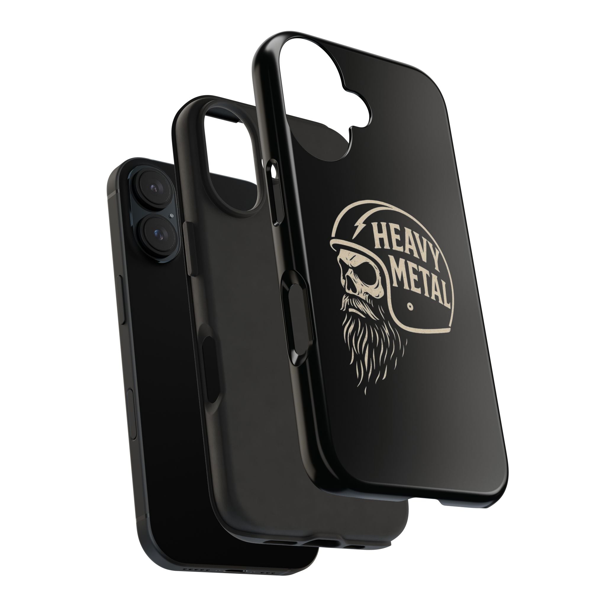 Heavy Metal Skull Tough Phone Case | Biker Helmet Skull Graphic Phone Case