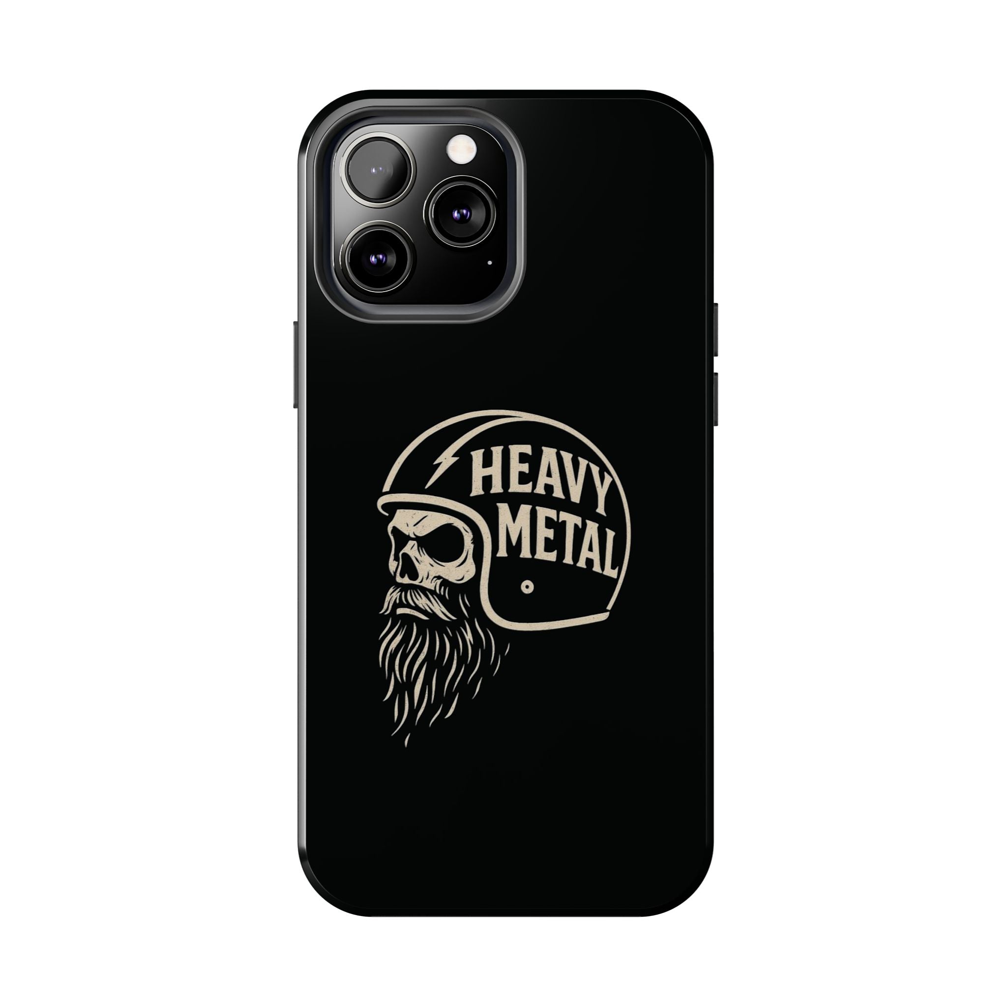 Heavy Metal Skull Tough Phone Case | Biker Helmet Skull Graphic Phone Case