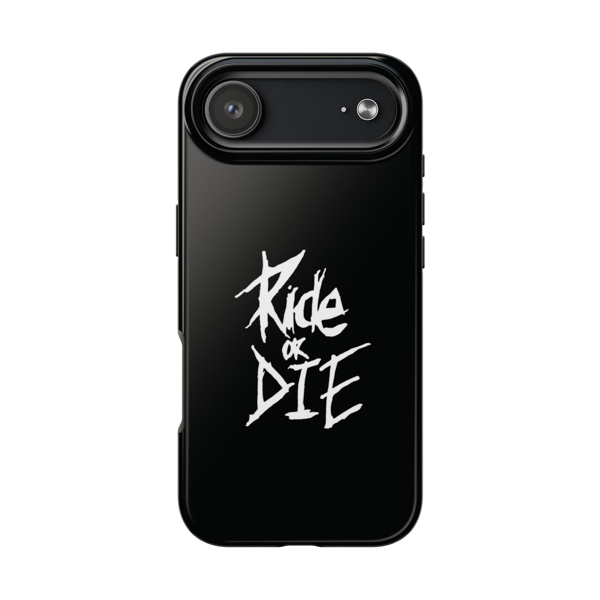 Ride or Die Skull Tough Phone Case | Edgy Script Biker Style Phone Case