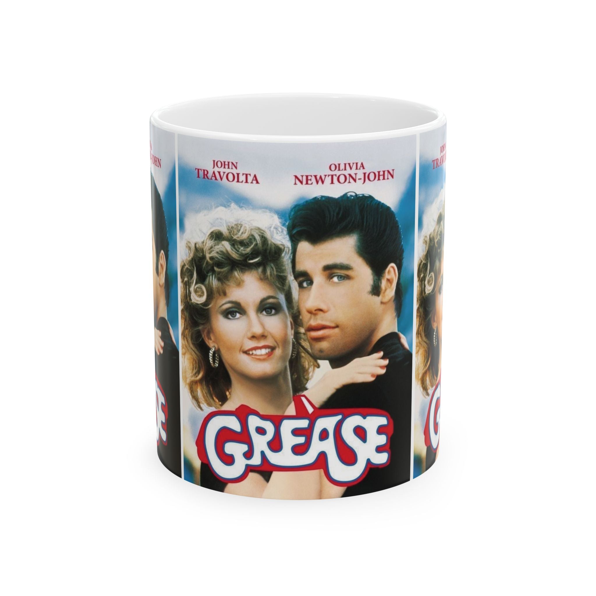 Grease Movie Retro Musical Film Inspired 11oz White Coffee Cup | Danny & Sandy Vintage Mug