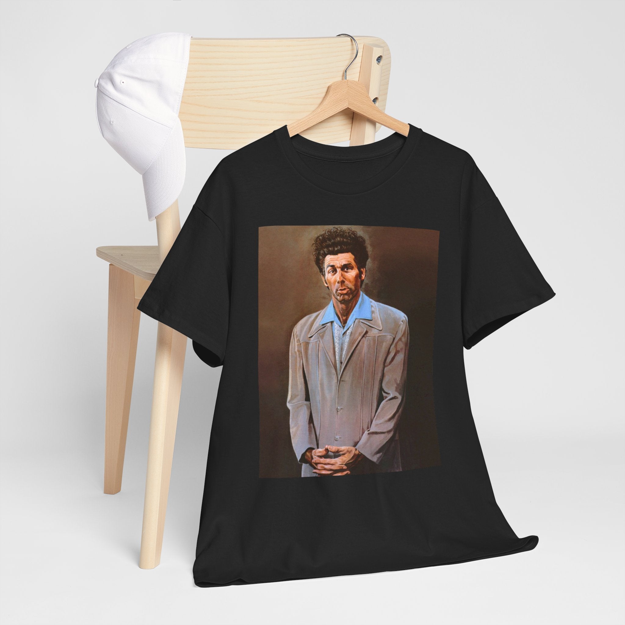 Seinfeld Cosmo Kramer the beloved character T-Shirt with his pained protrait artwork (2 Colors)