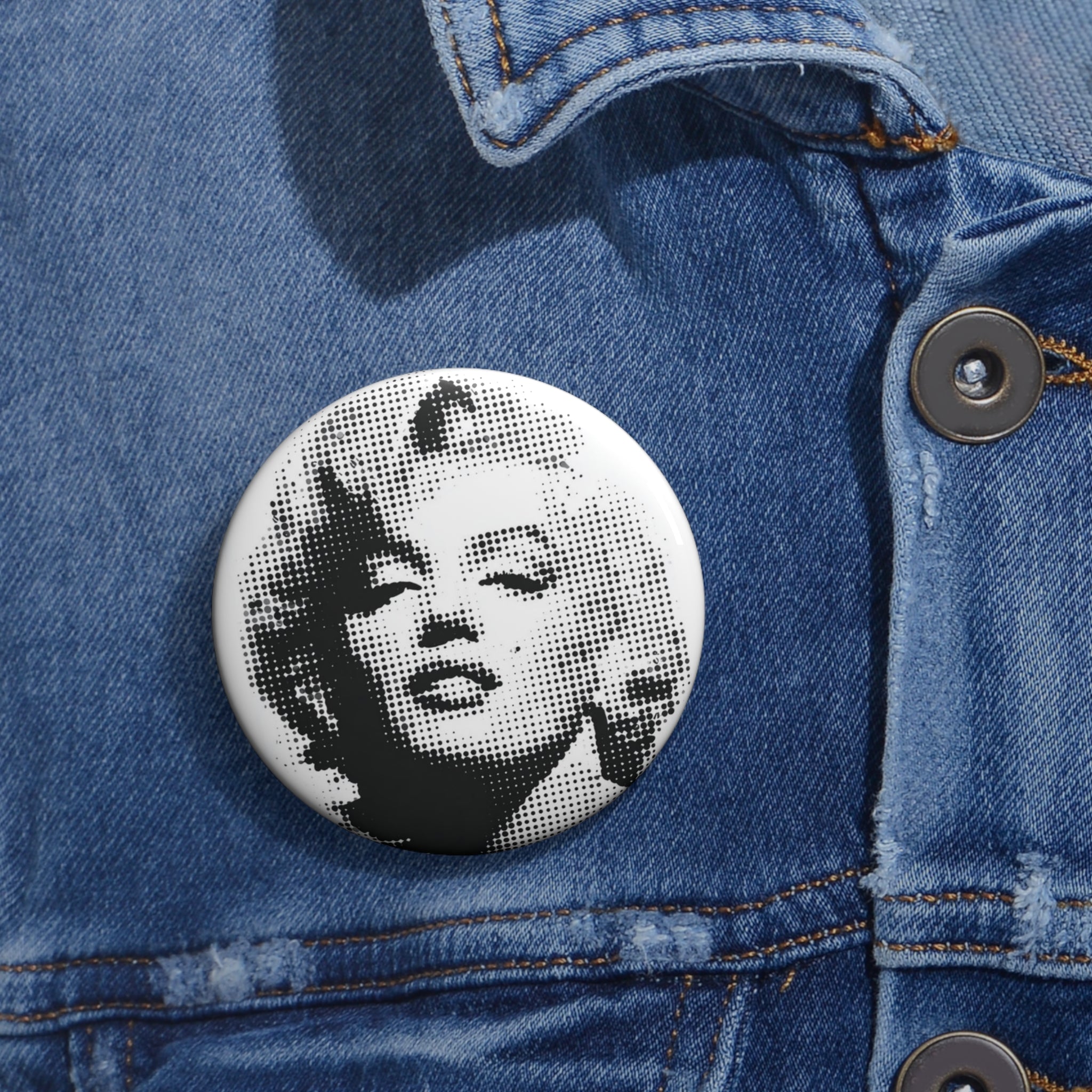 Marilyn Monroe in Black and White Retro Portrait Pin Button (3 Sizes)