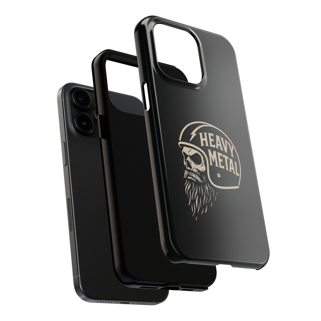 Heavy Metal Skull Tough Phone Case | Biker Helmet Skull Graphic Phone Case