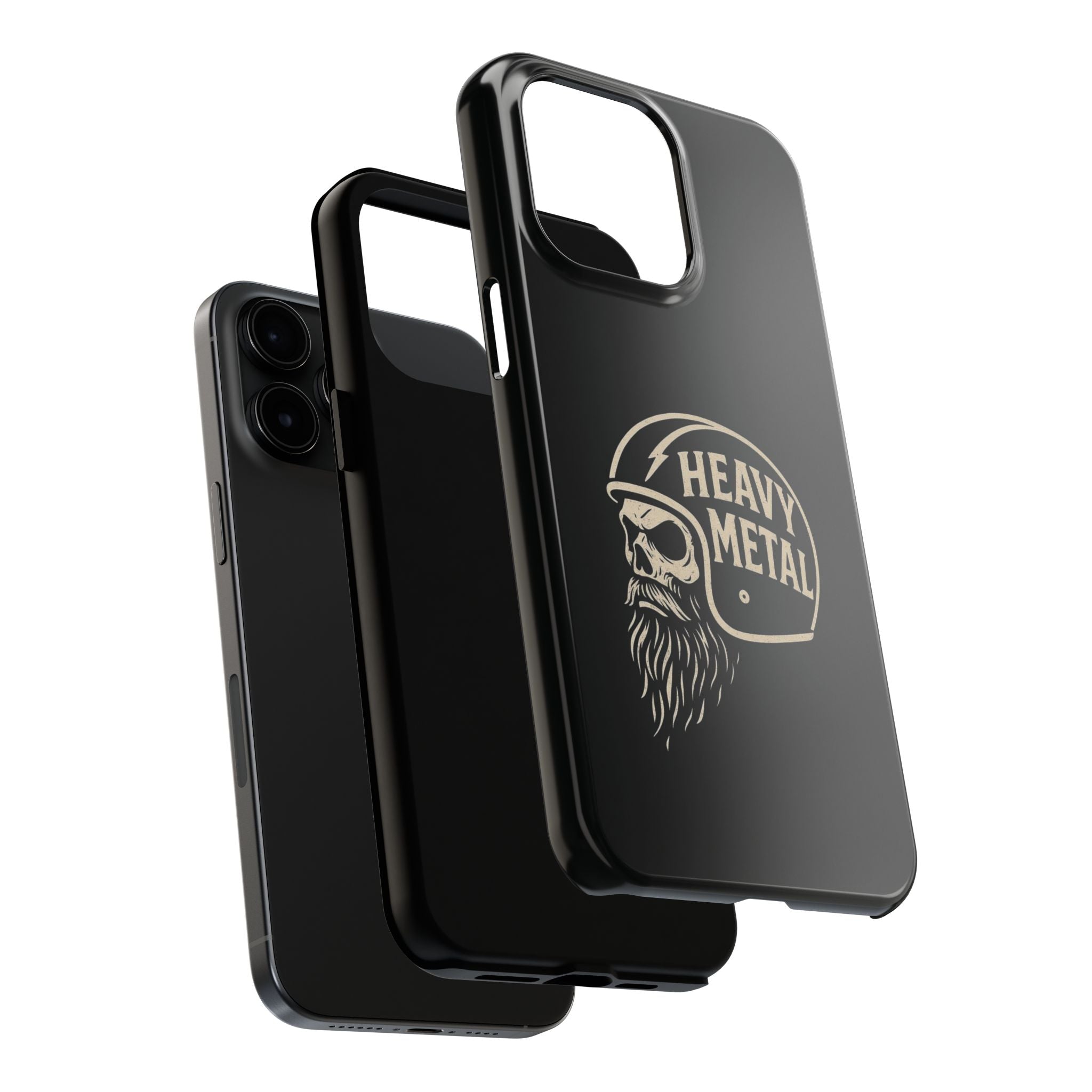 Heavy Metal Skull Tough Phone Case | Biker Helmet Skull Graphic Phone Case