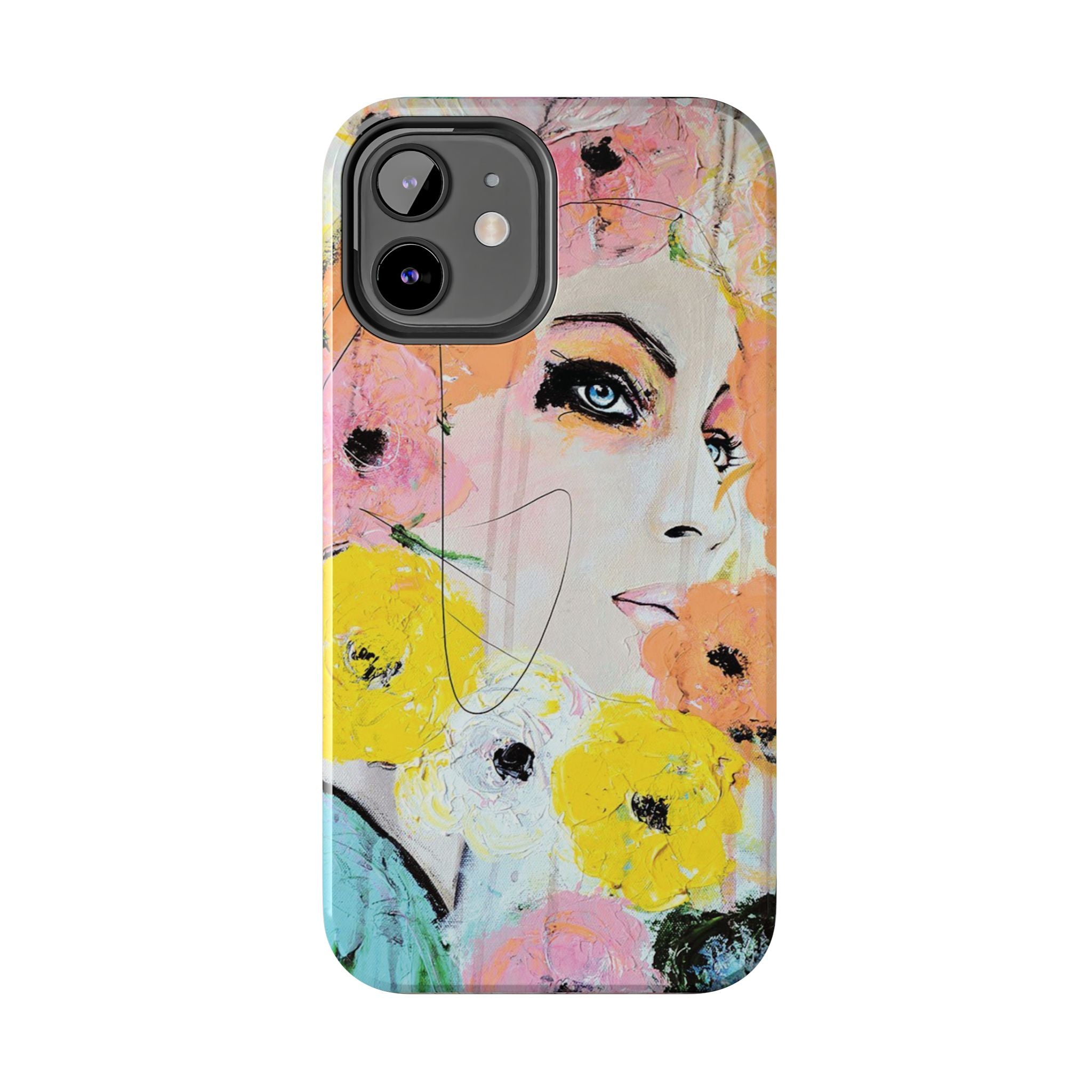 Vogue Inspired Floral Portrait Tough Phone Case | Feminine Fashion Art Phone Case