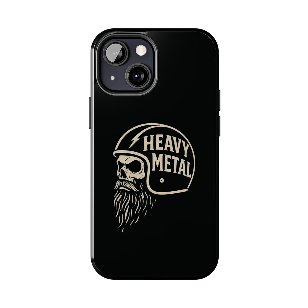 Heavy Metal Skull Tough Phone Case | Biker Helmet Skull Graphic Phone Case