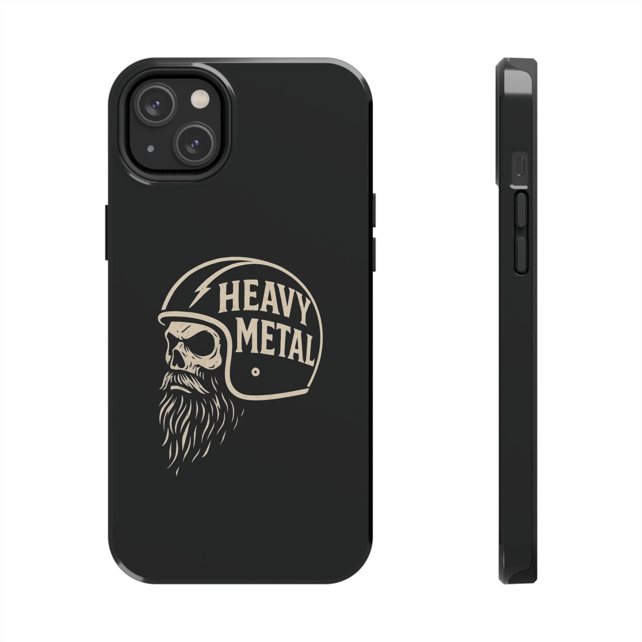 Heavy Metal Skull Tough Phone Case | Biker Helmet Skull Graphic Phone Case