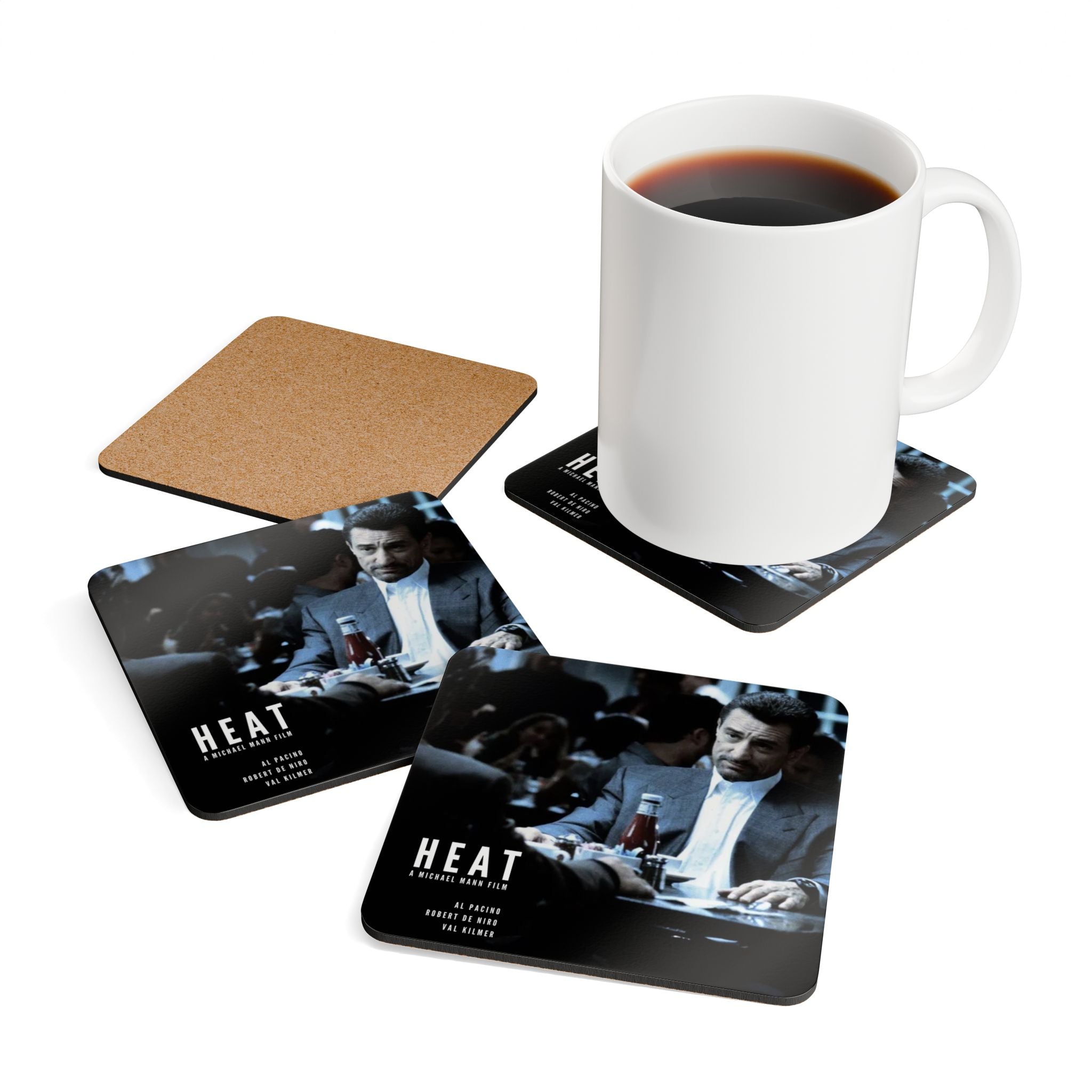 Heat Movie Collectable Coaster Set With Robert DeNiro on the covert (4 Pieces)
