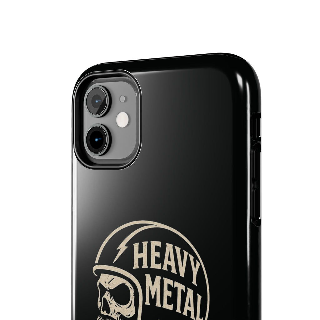 Heavy Metal Skull Tough Phone Case | Biker Helmet Skull Graphic Phone Case