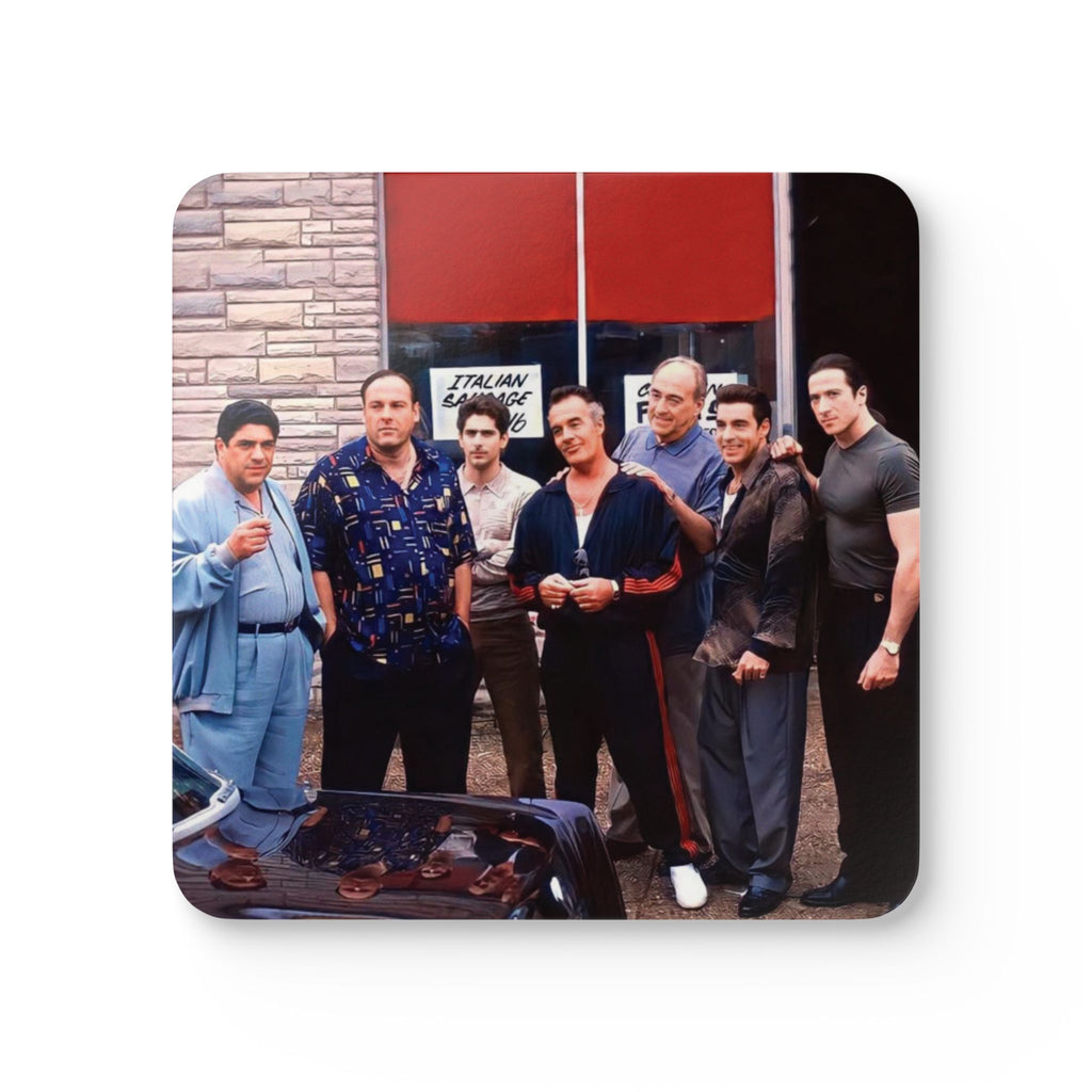 Sopranos TV Series Corkback Coaster Set | Iconic New Jersey Crew Tribute (4 Pieces)