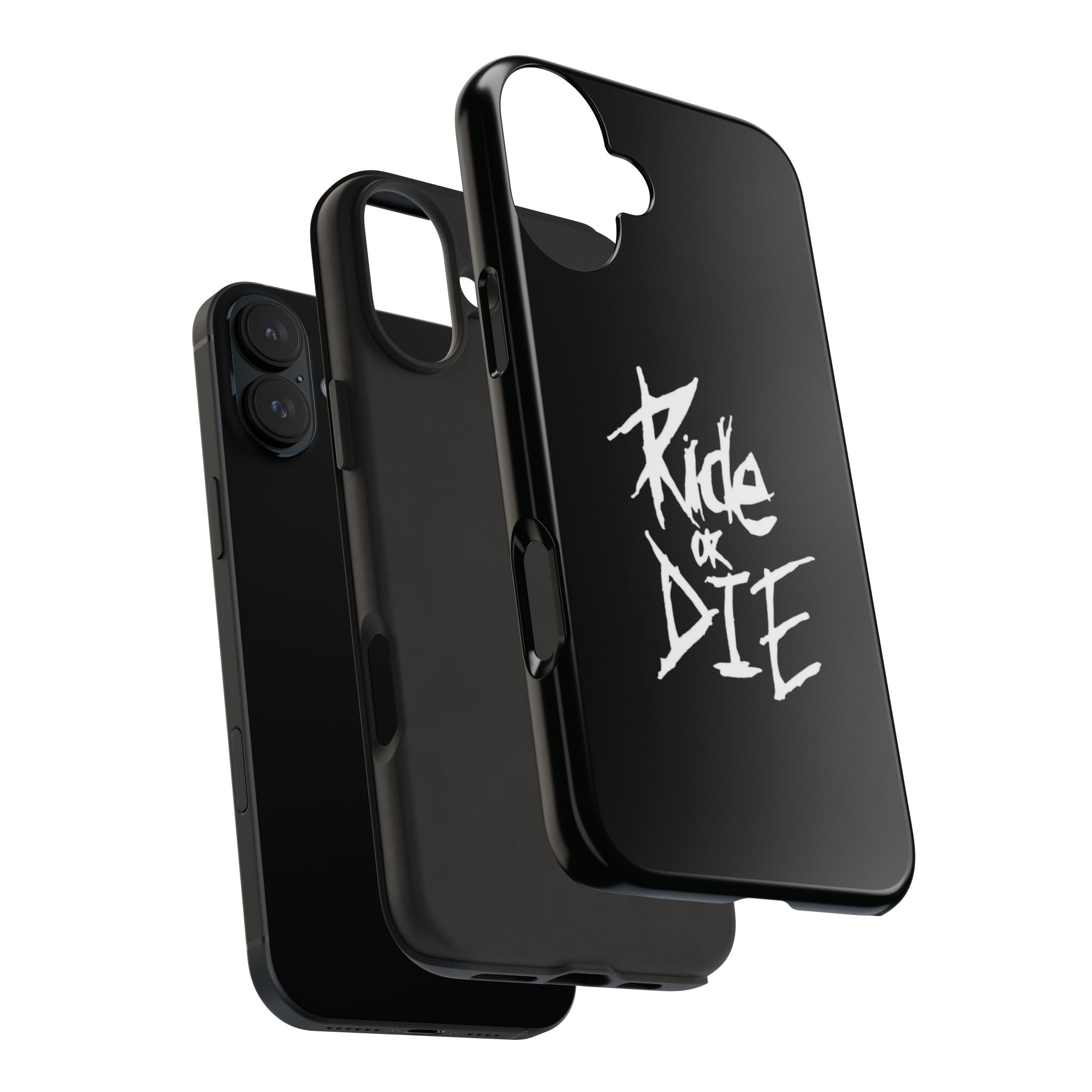 Ride or Die Skull Tough Phone Case | Edgy Script Biker Style Phone Case