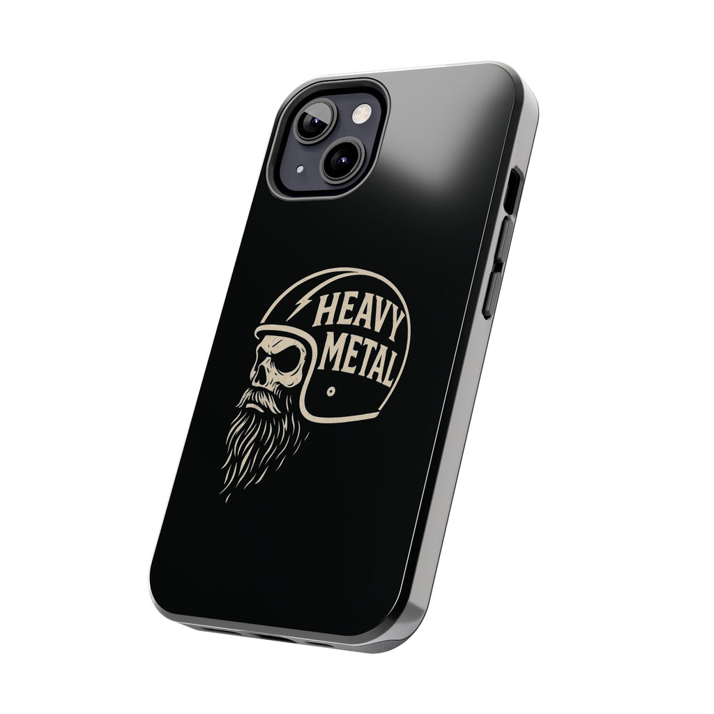 Heavy Metal Skull Tough Phone Case | Biker Helmet Skull Graphic Phone Case