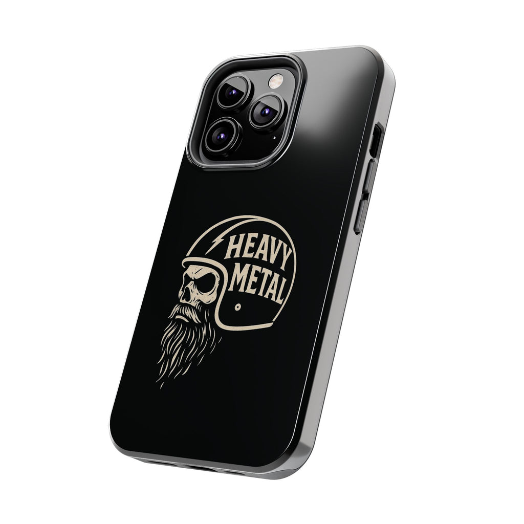 Heavy Metal Skull Tough Phone Case | Biker Helmet Skull Graphic Phone Case