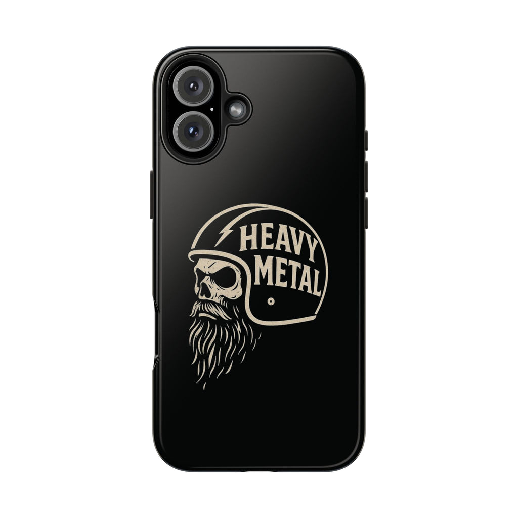 Heavy Metal Skull Tough Phone Case | Biker Helmet Skull Graphic Phone Case