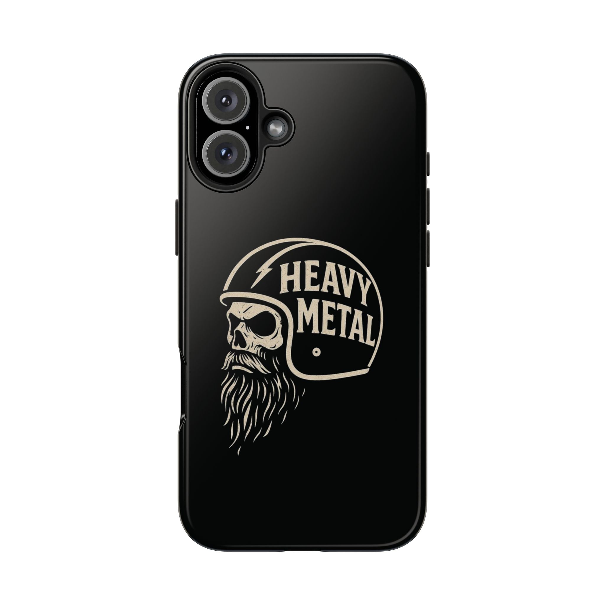 Heavy Metal Skull Tough Phone Case | Biker Helmet Skull Graphic Phone Case