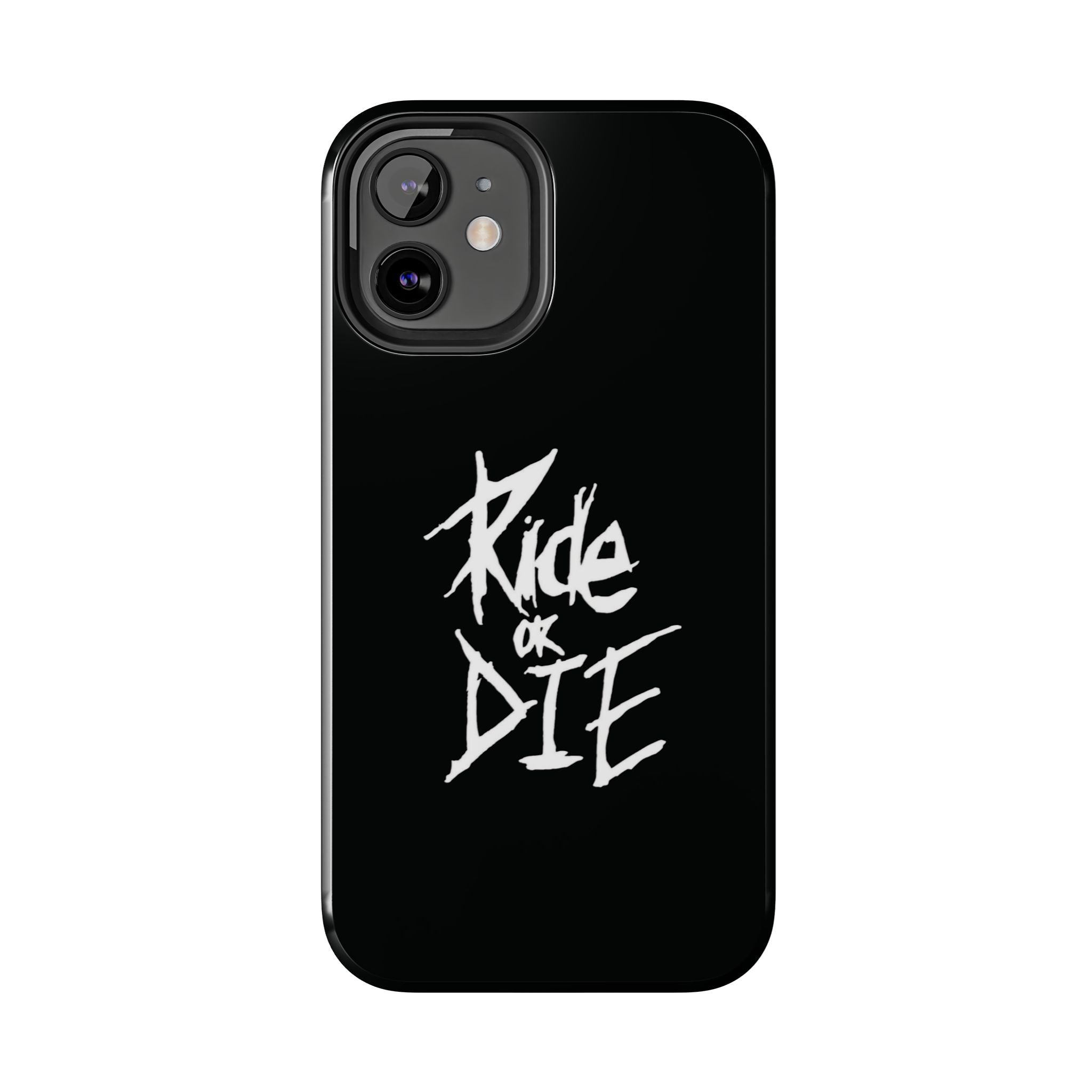 Ride or Die Skull Tough Phone Case | Edgy Script Biker Style Phone Case