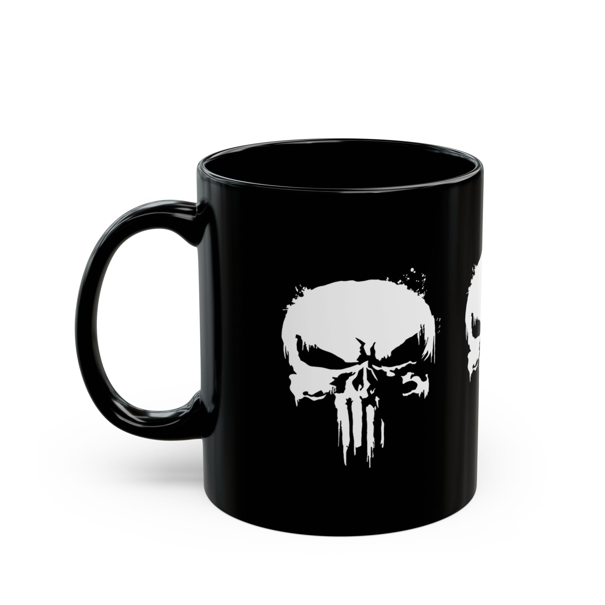 Punisher Skull 11oz Ceramic Coffee Black Mug | Gift for Comic Book Fans