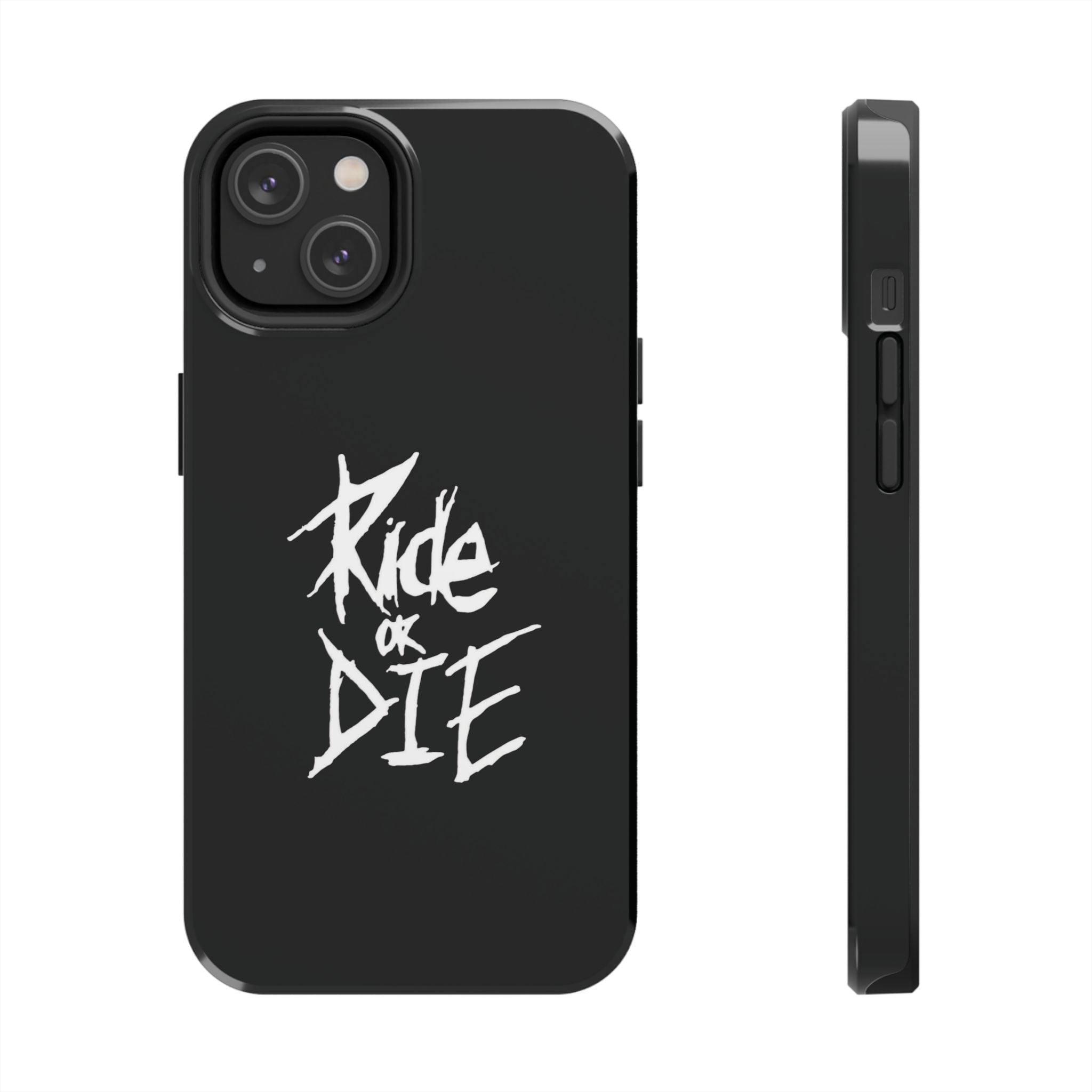 Ride or Die Skull Tough Phone Case | Edgy Script Biker Style Phone Case