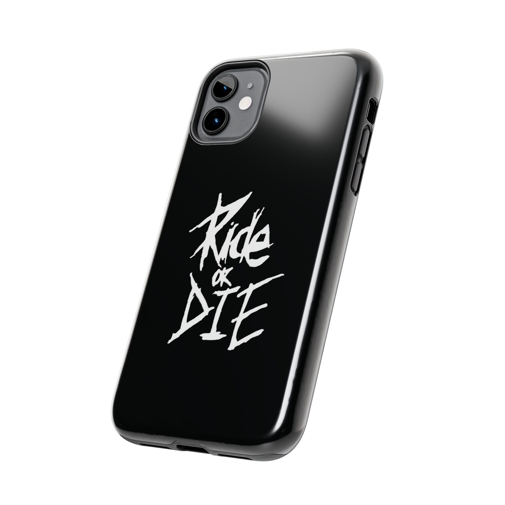 Ride or Die Skull Tough Phone Case | Edgy Script Biker Style Phone Case