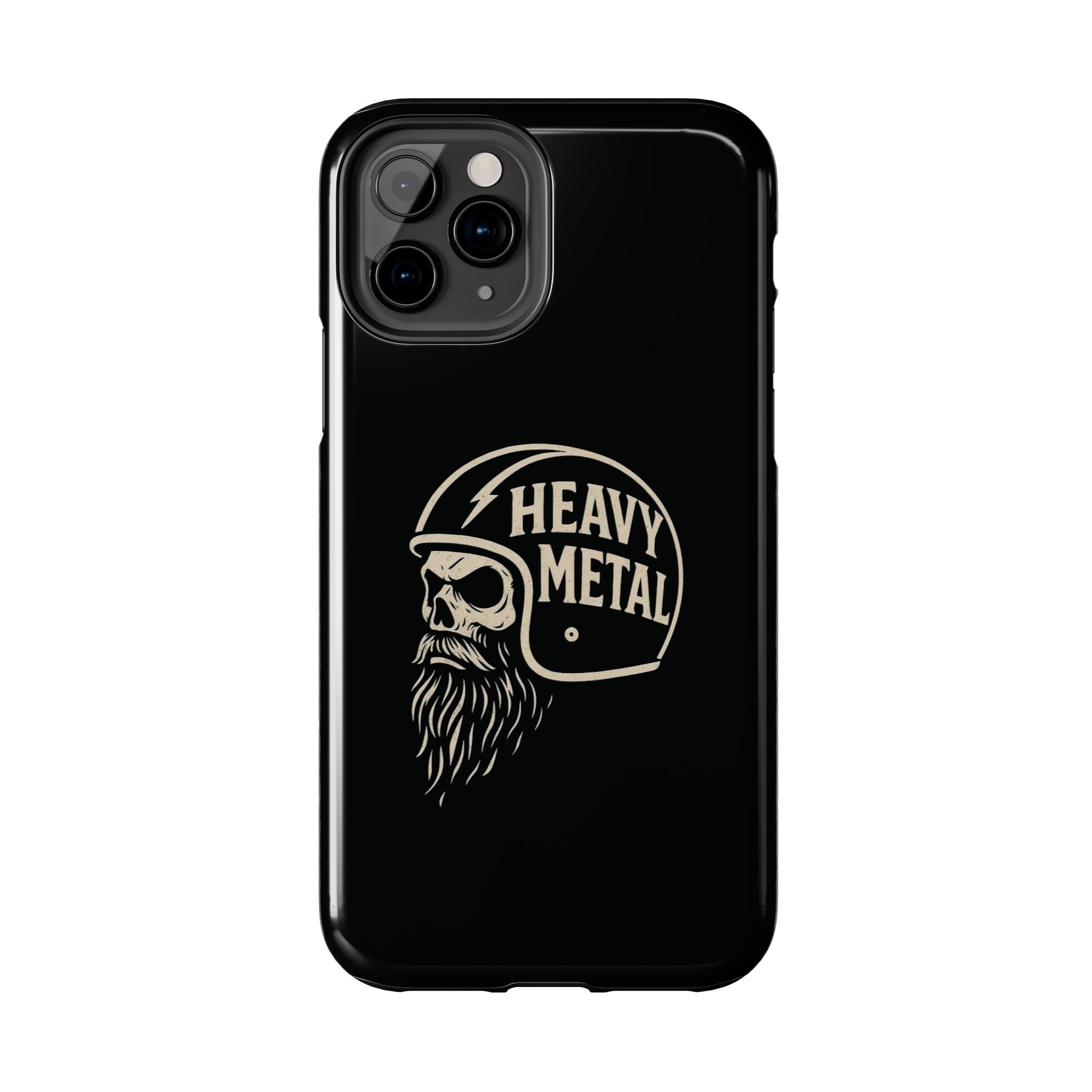 Heavy Metal Skull Tough Phone Case | Biker Helmet Skull Graphic Phone Case