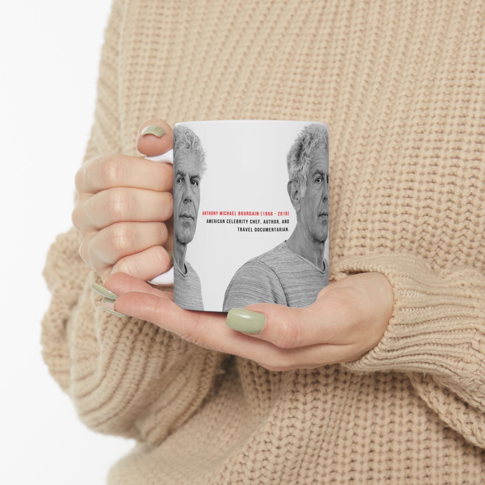 Anthony Bourdain Tribute Mug | Food Lover Coffee Mug | Chef & Travel Fan Gift | 11oz Ceramic Mug