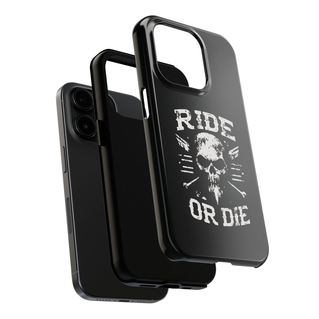 Ride or Die Skull Tough Phone Case | Biker Skull Graphic Phone Case
