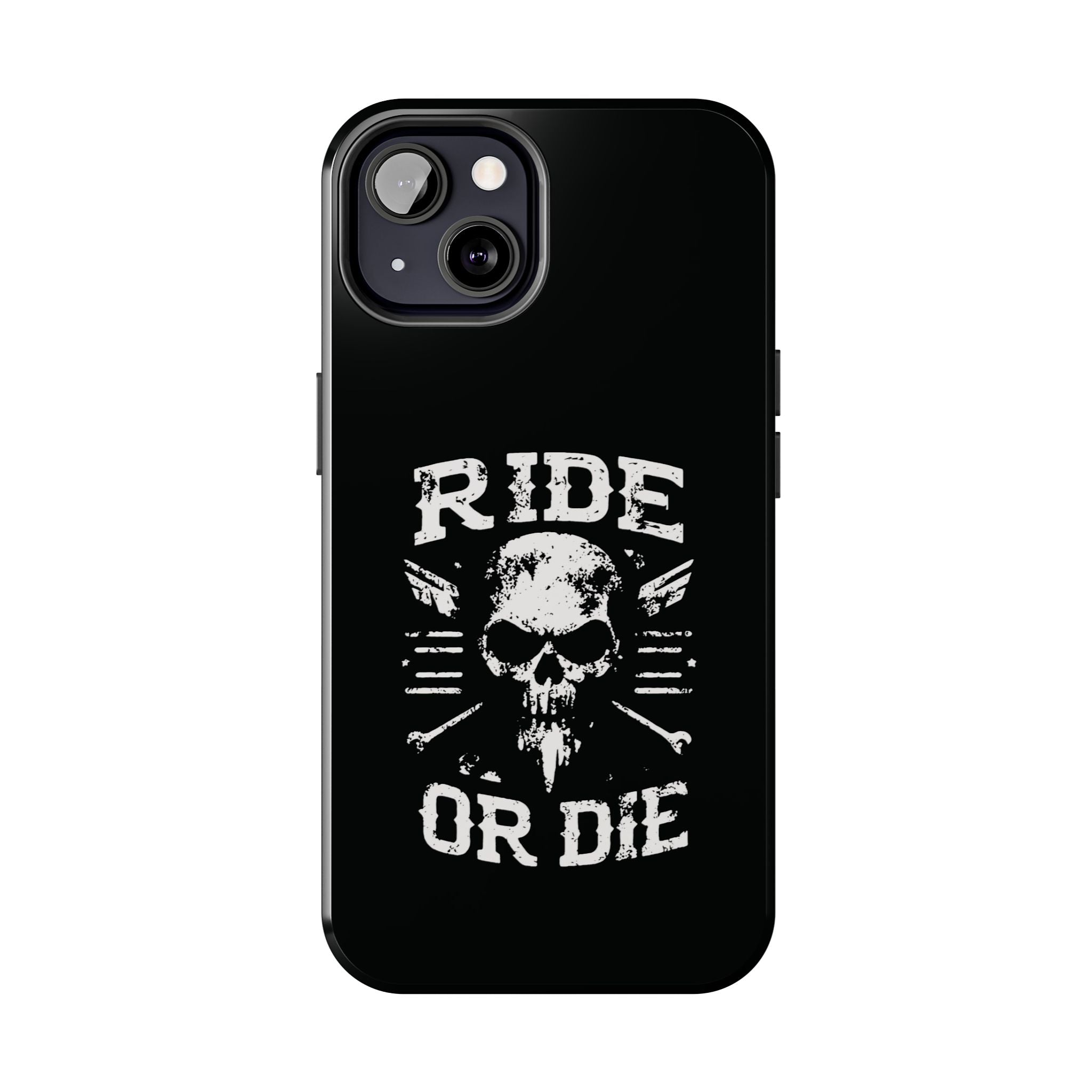 Ride or Die Skull Tough Phone Case | Biker Skull Graphic Phone Case