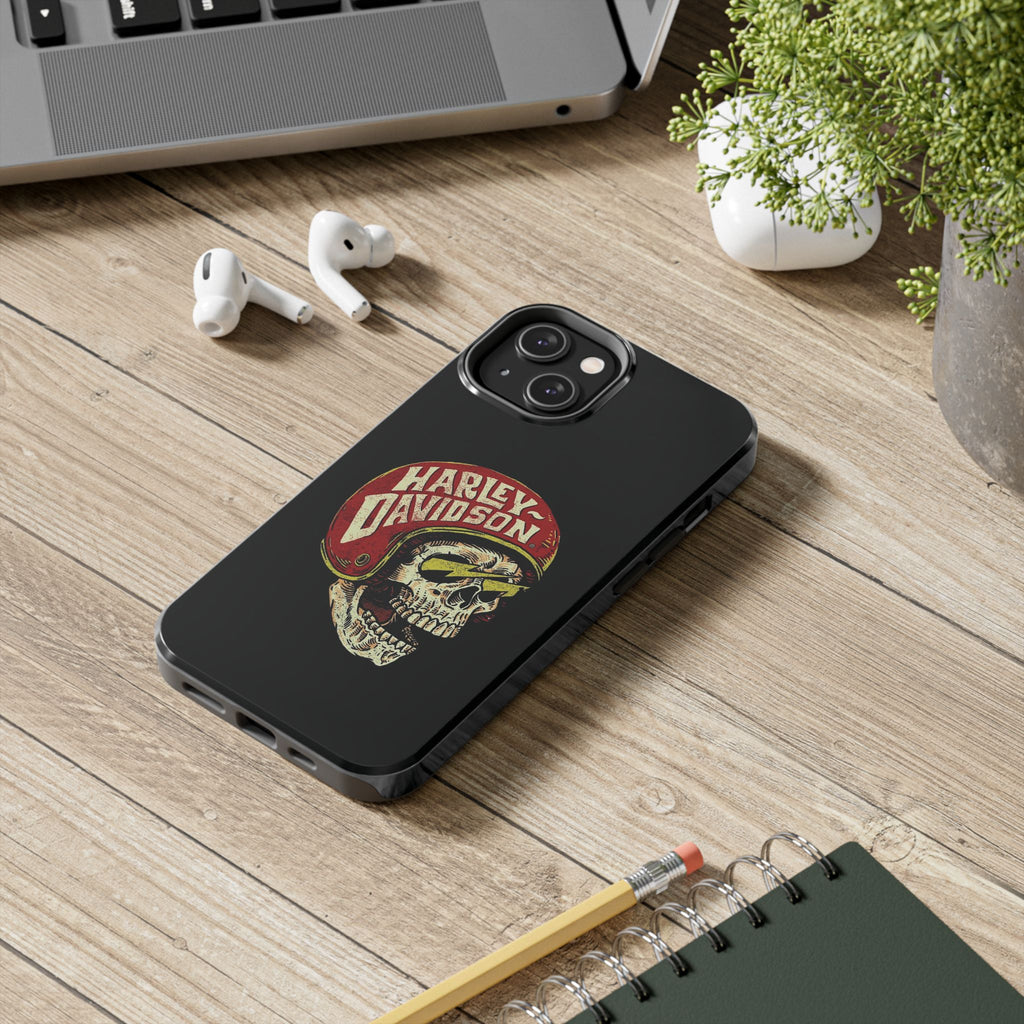 Skull Helmet Tough Phone Case | Vintage Motorcycle Biker Phone Case