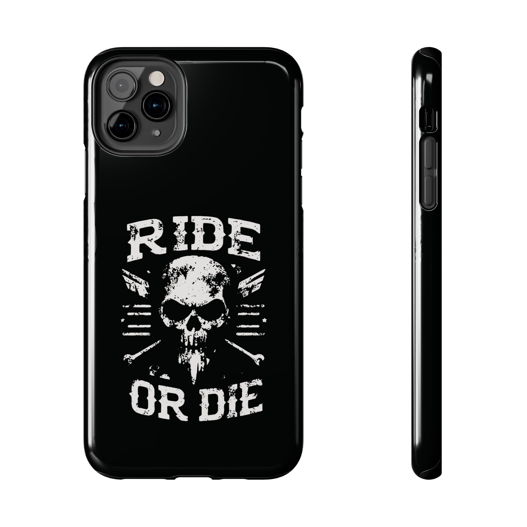 Ride or Die Skull Tough Phone Case | Biker Skull Graphic Phone Case
