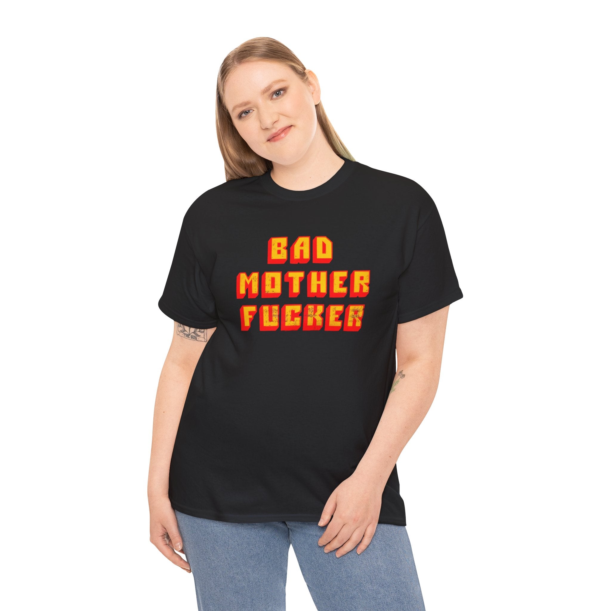 Unisex Bad Mother F*cker T-Shirt Vintage Bold Graphic Tee Edgy Streetwear Shirt