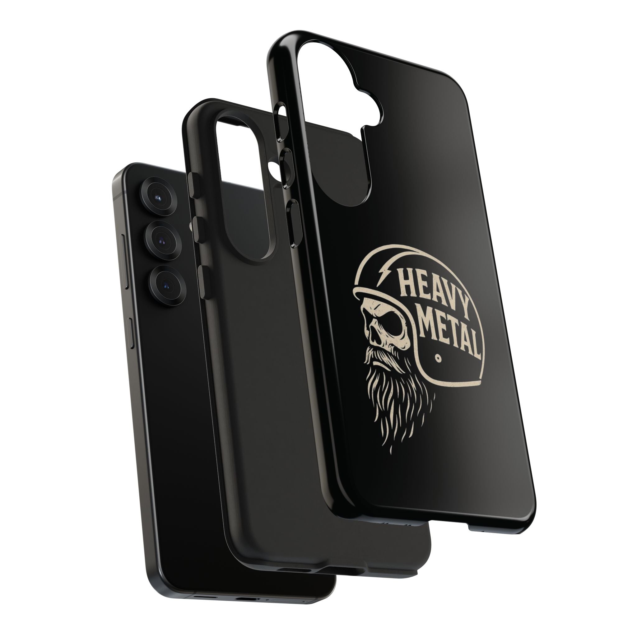 Heavy Metal Skull Tough Phone Case | Biker Helmet Skull Graphic Phone Case