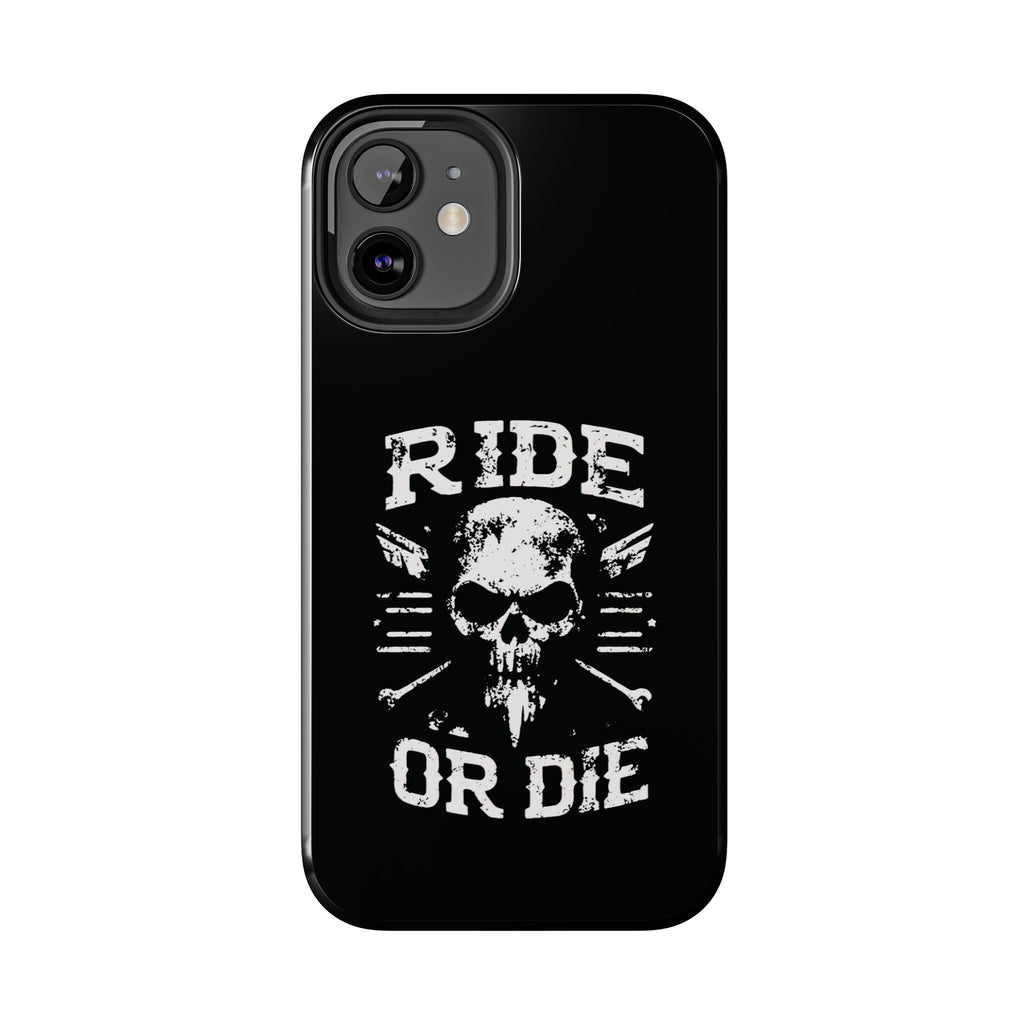 Ride or Die Skull Tough Phone Case | Biker Skull Graphic Phone Case