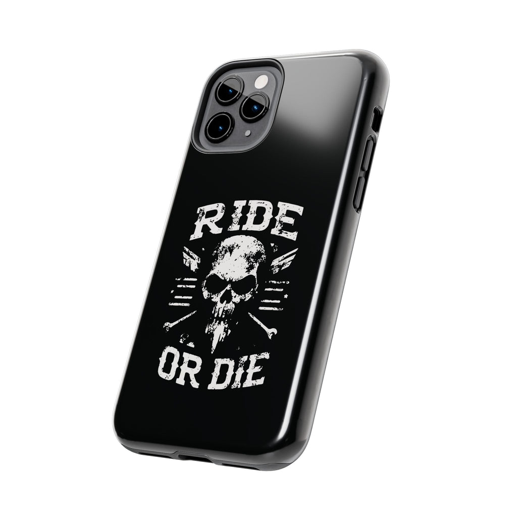 Ride or Die Skull Tough Phone Case | Biker Skull Graphic Phone Case