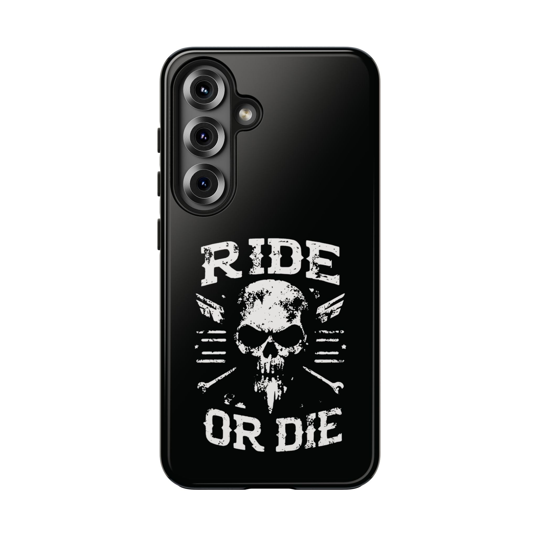 Ride or Die Skull Tough Phone Case | Biker Skull Graphic Phone Case