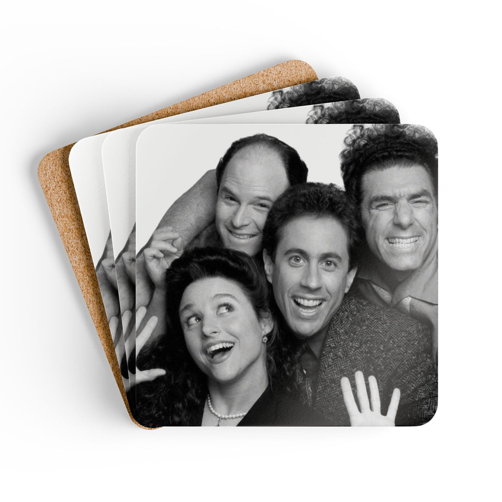 Seinfeld TV Show Corkback Coaster Set | Classic Sitcom Tribute (4 Pieces)
